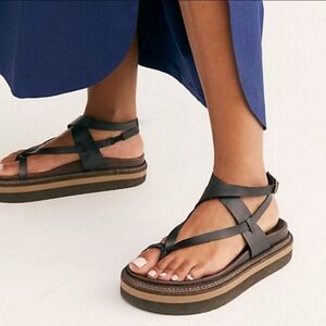 Jeffrey Campbell Black Crisscross Platform Sandals